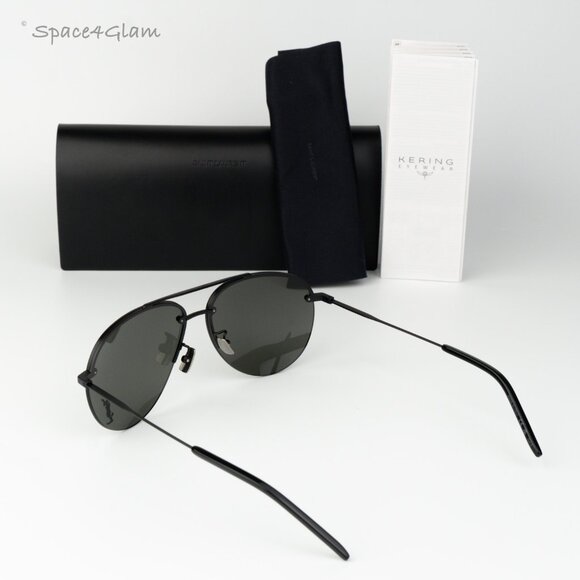 Saint Laurent Women Sunglasses Black Grey Pilot CLASSIC11/F M 005 NEW AUTHENTIC main image 7